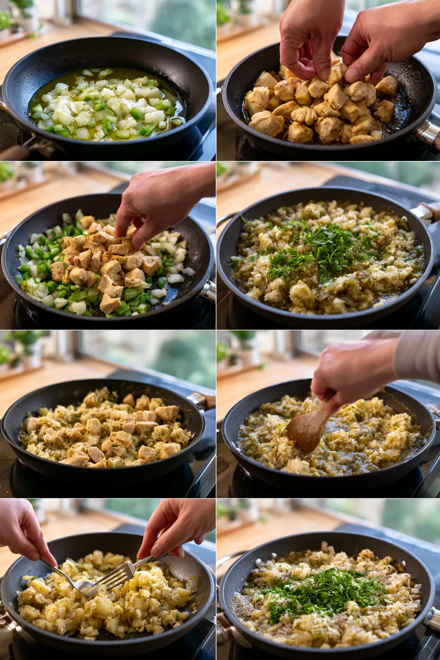Salsa Verde Chicken & Rice Skillet