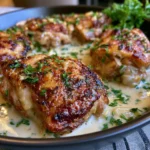 Skillet Chicken Thighs in Creamy Garlic Sauce