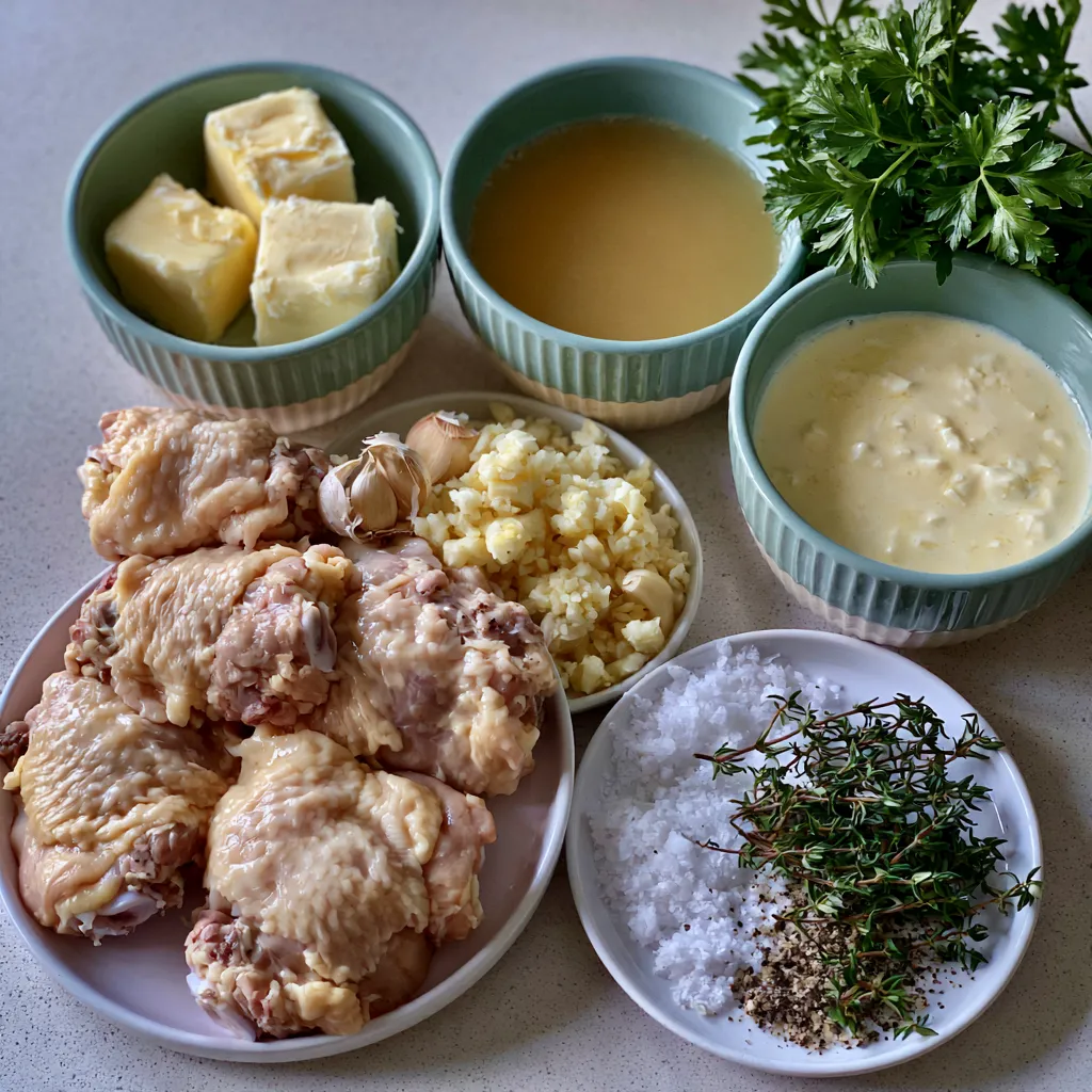 Skillet Chicken Thighs in Creamy Garlic Sauce
