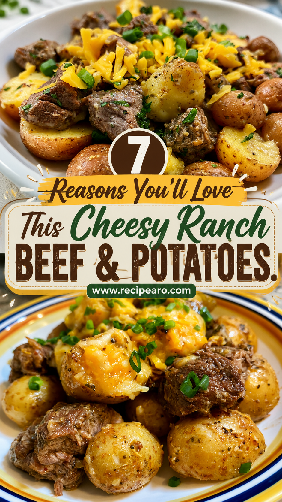 Slow Cooker Cheesy Ranch Beef & Potatoes