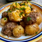 Slow Cooker Cheesy Ranch Beef & Potatoes