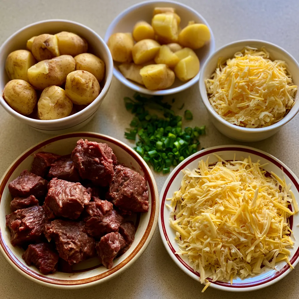 Slow Cooker Cheesy Ranch Beef & Potatoes