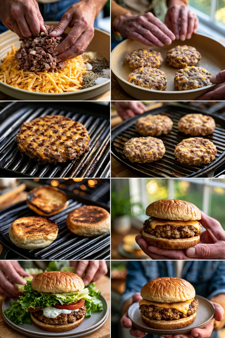 Smoked Beef Cheddar Ranch Burgers