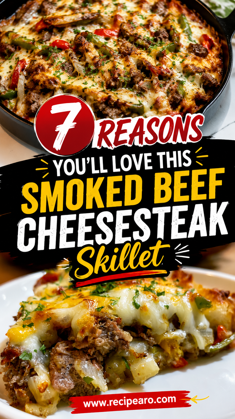 Smoked Beef Cheesesteak Skillet