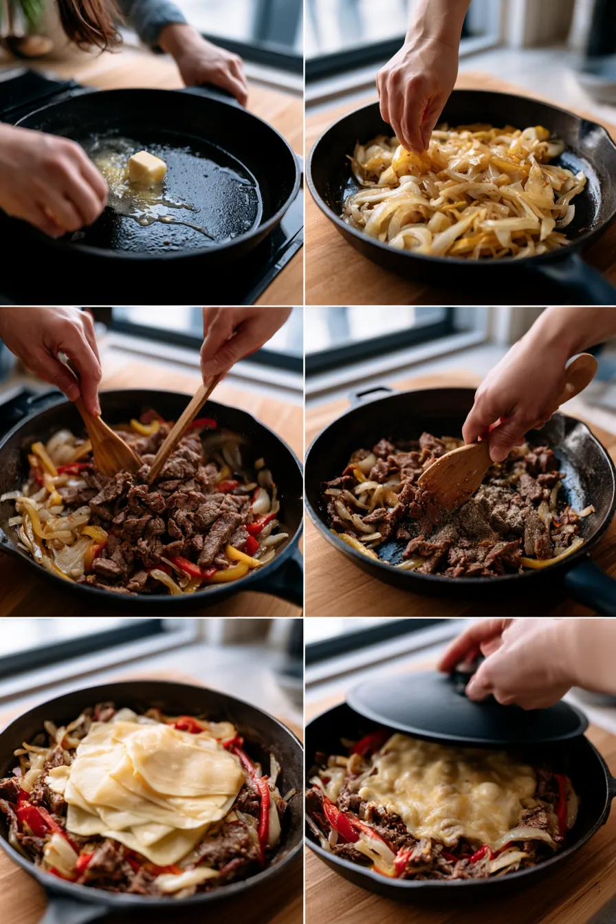 Smoked Beef Cheesesteak Skillet