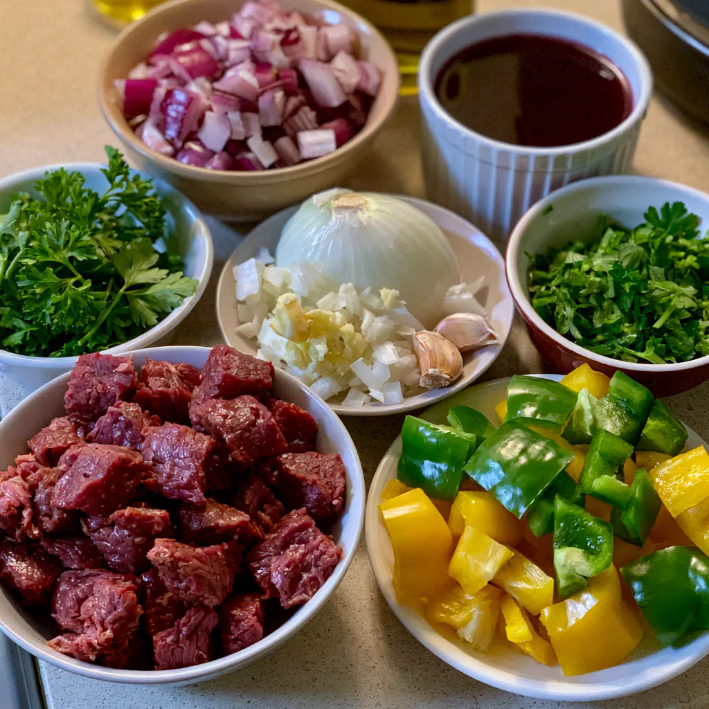 Smoked Beef and Grape Juice Skillet