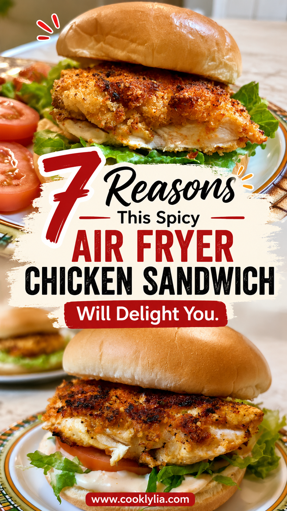 Spicy Air Fryer Chicken Sandwich