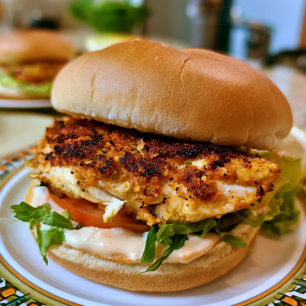 Spicy Air Fryer Chicken Sandwich