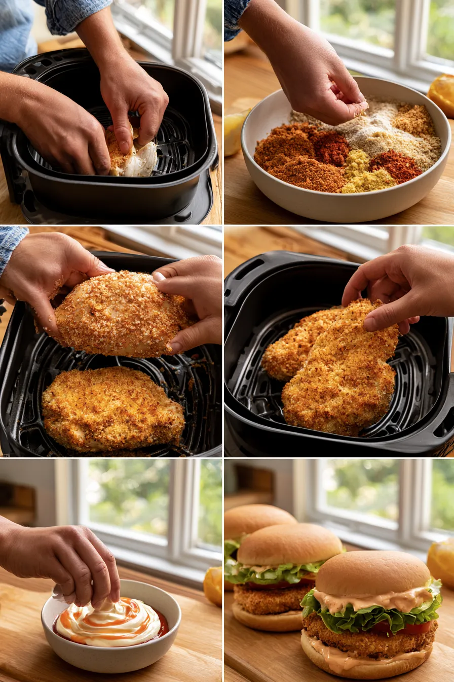 Spicy Air Fryer Chicken Sandwich