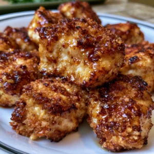 Sticky Honey Garlic Chicken Bites