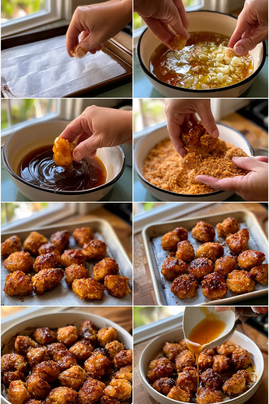 Sticky Honey Garlic Chicken Bites