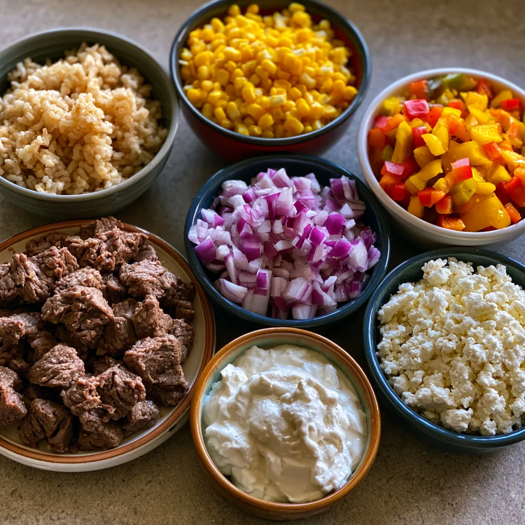 Street Corn Beef Rice Bowl