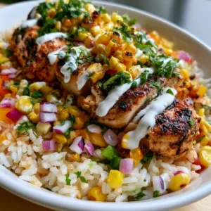 Street Corn Chicken Rice Bowl