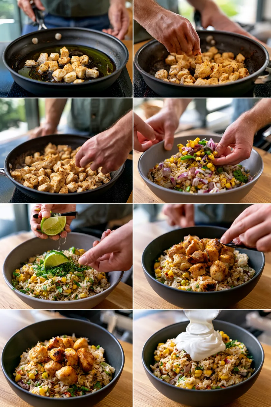 Street Corn Chicken Rice Bowl