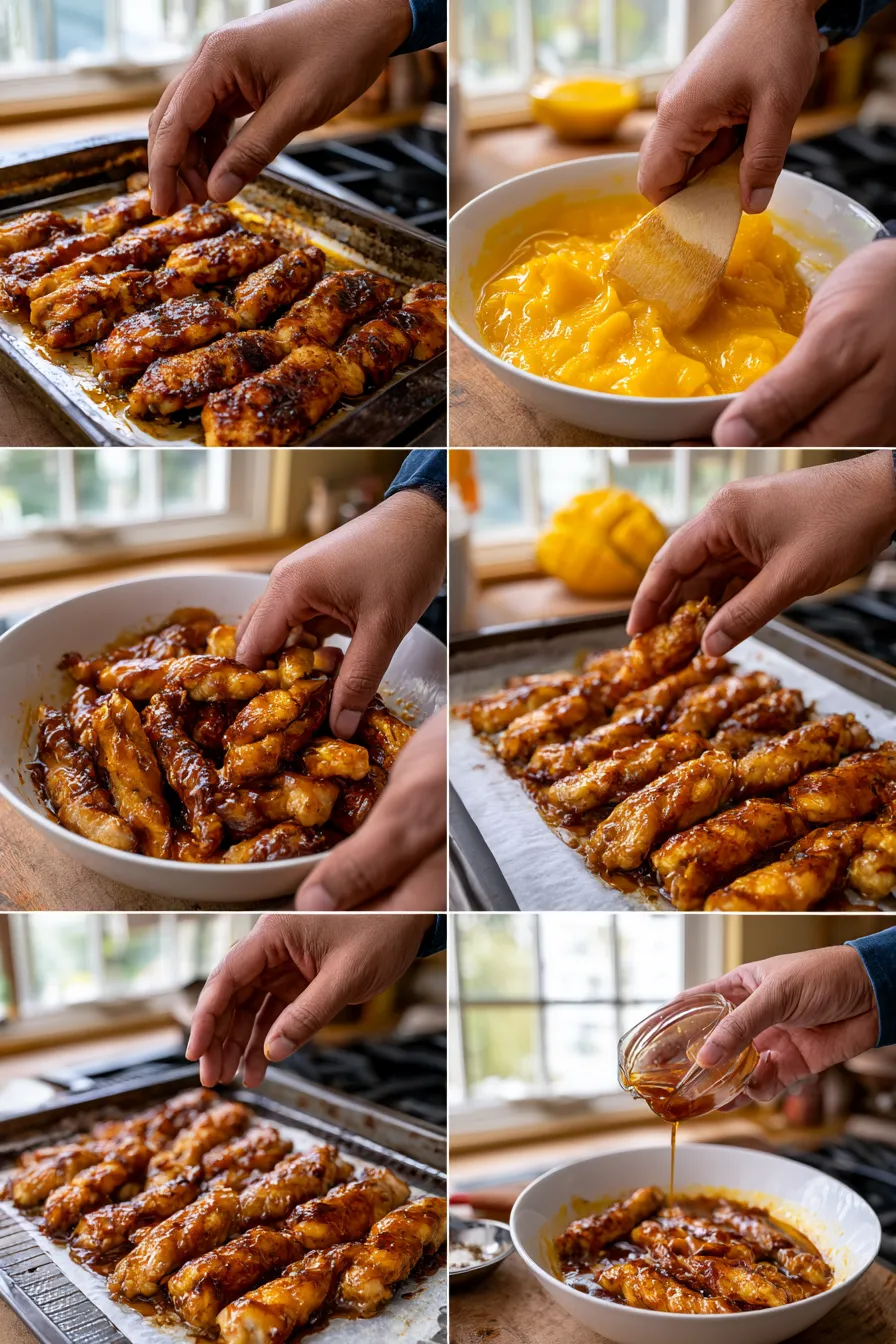 Sweet & Savory Asian Mango Glazed Chicken Twists