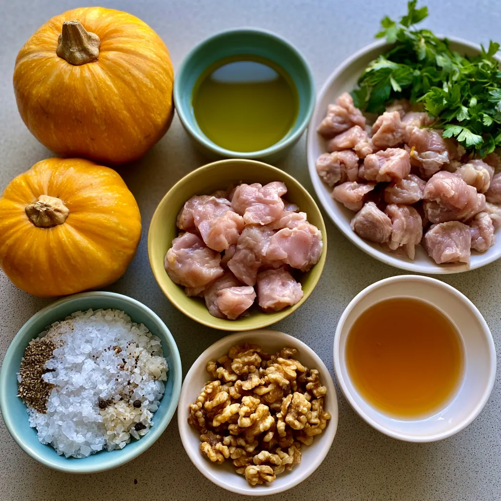 Sweet and Savory Honey Roasted Butternut Squash Stuffed with Chicken