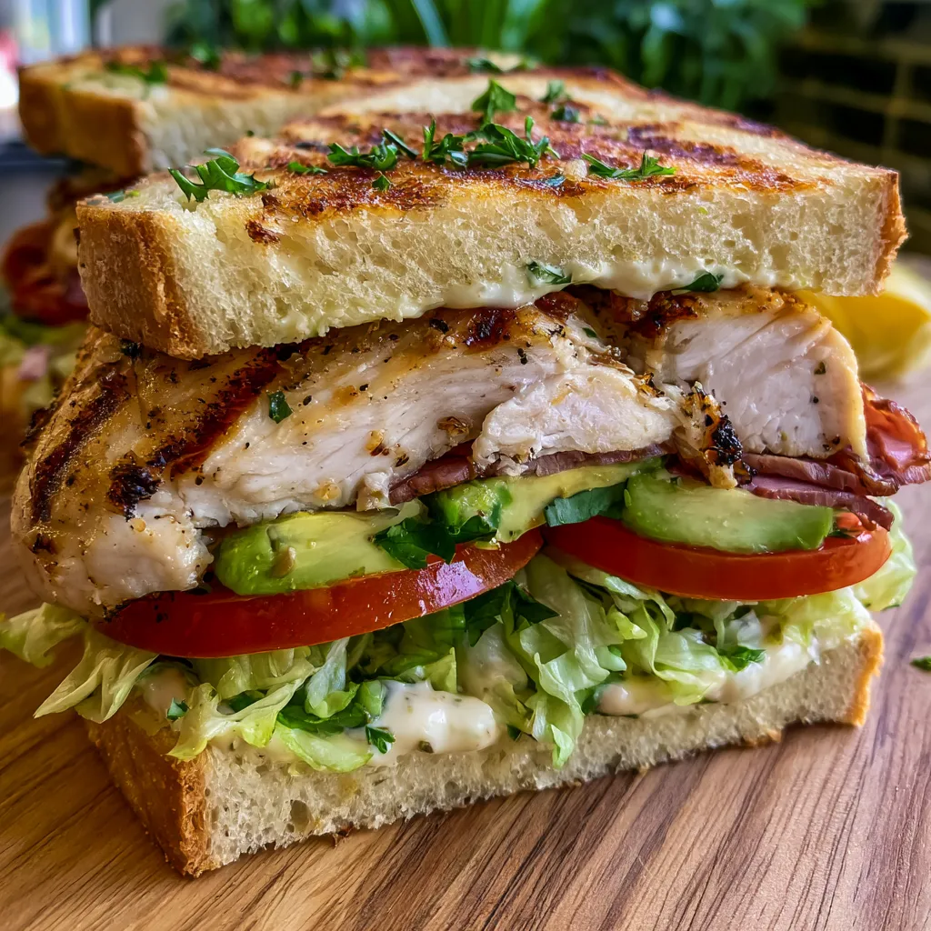 Ultimate Loaded Chicken Club Sandwich