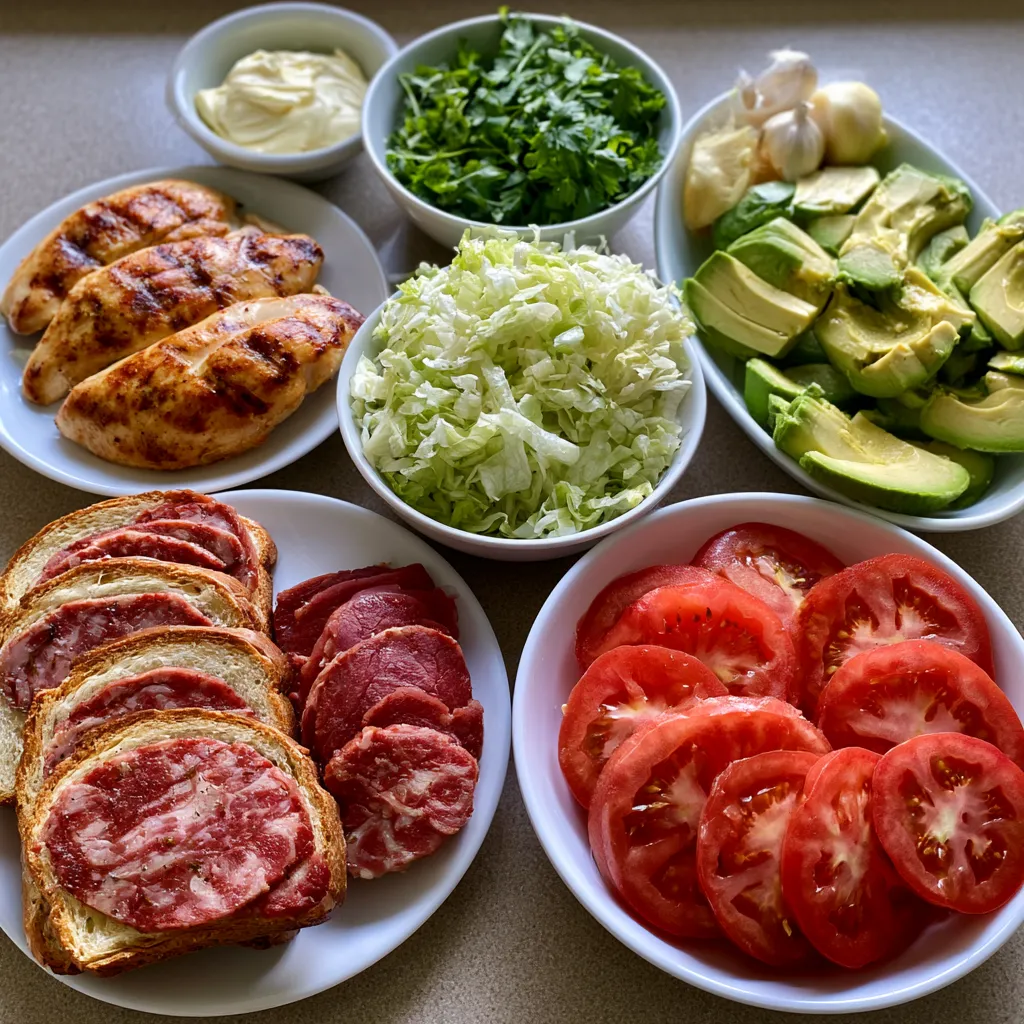 Ultimate Loaded Chicken Club Sandwich