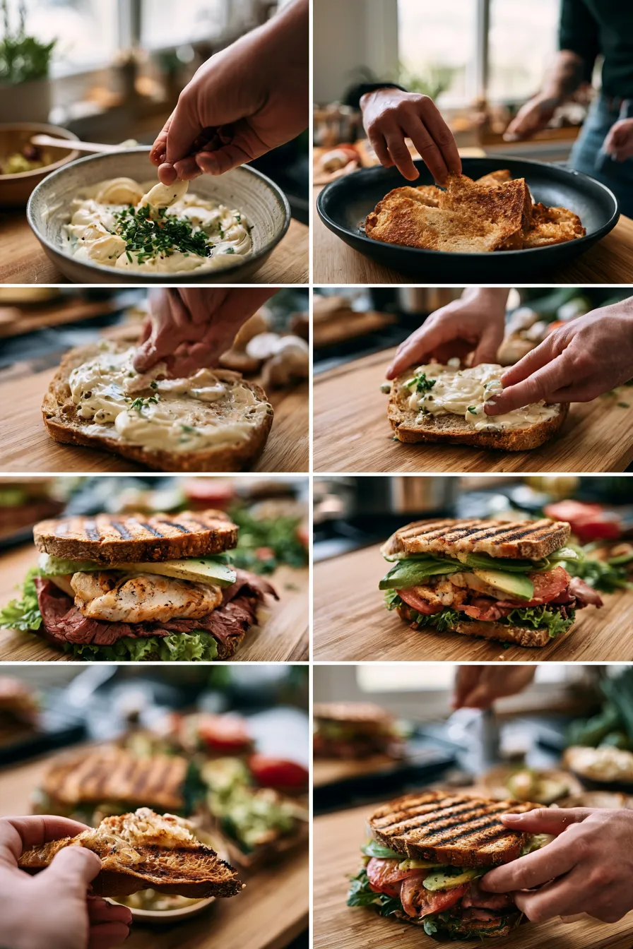 Ultimate Loaded Chicken Club Sandwich