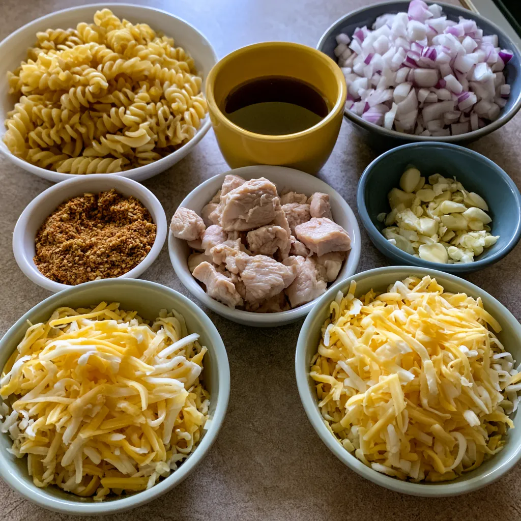 cheesy cajun garlic chicken rotini skillet