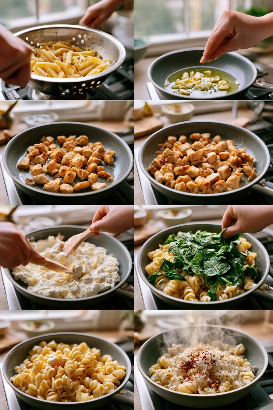 creamy ricotta chicken pasta