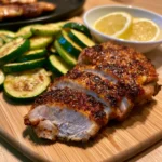 easy asado chicken with lemon zucchini sauté