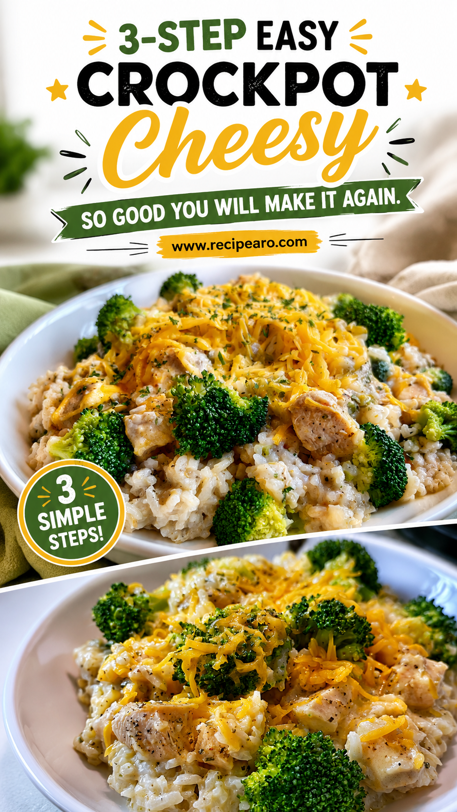 easy crockpot cheesy chicken broccoli rice
