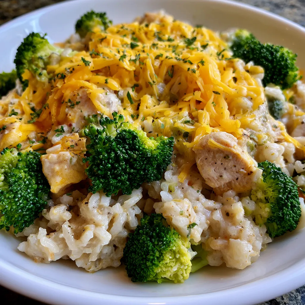easy crockpot cheesy chicken broccoli rice
