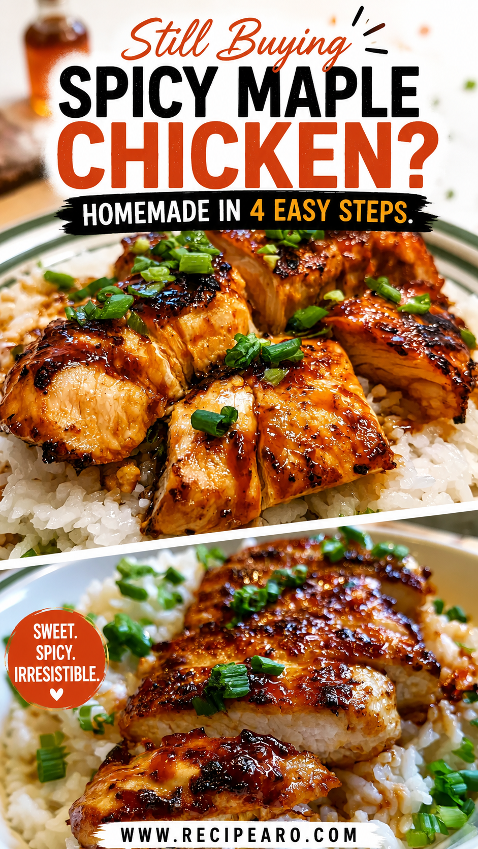 spicy maple chicken and coconut rice