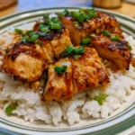 spicy maple chicken and coconut rice