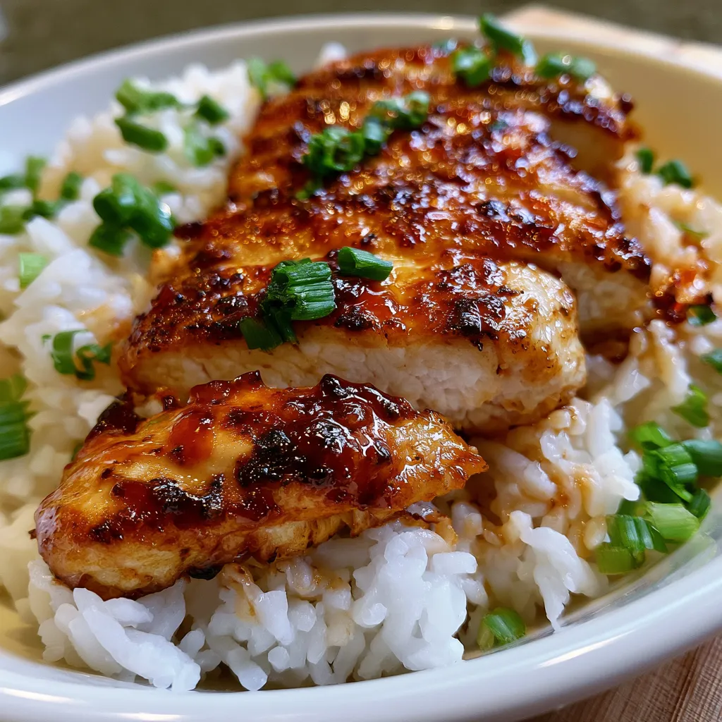 spicy maple chicken and coconut rice