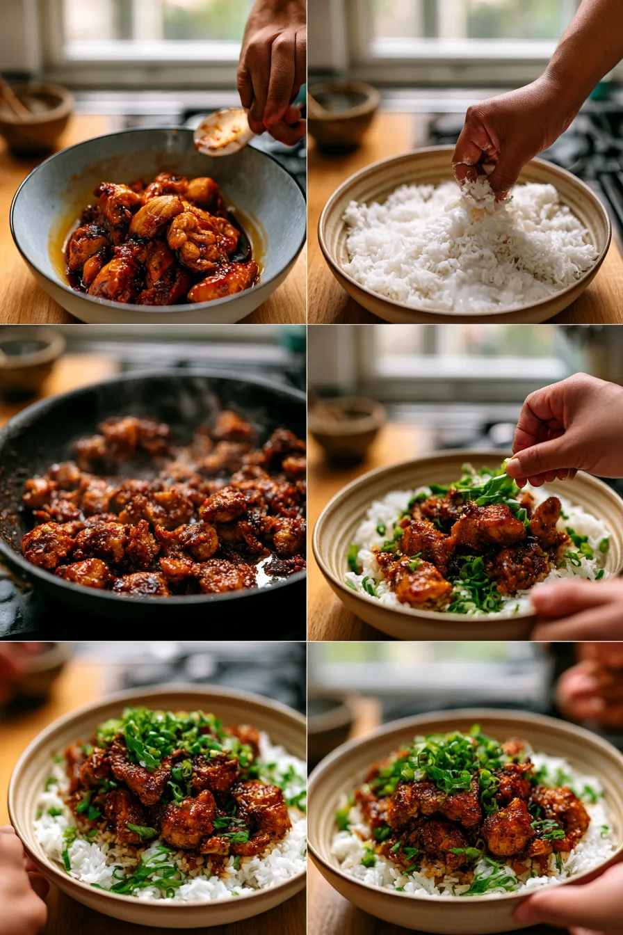 spicy maple chicken and coconut rice