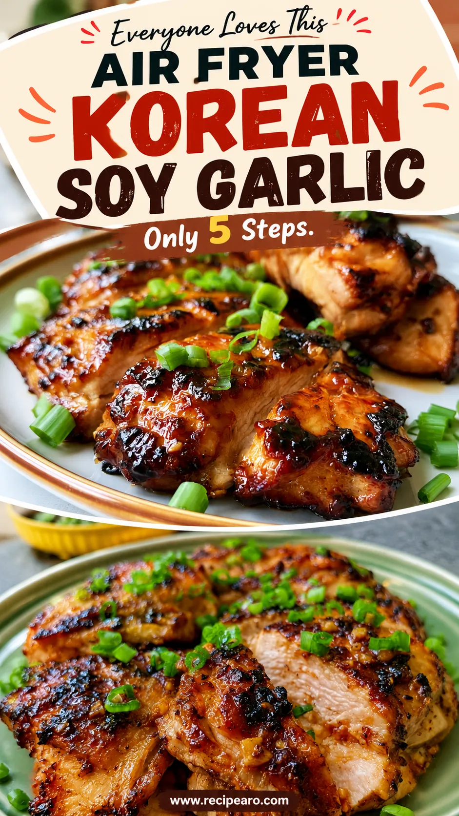 air fryer korean soy garlic chicken thighs