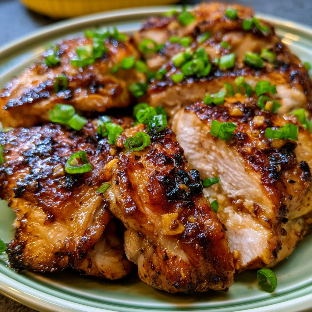 air fryer korean soy garlic chicken thighs