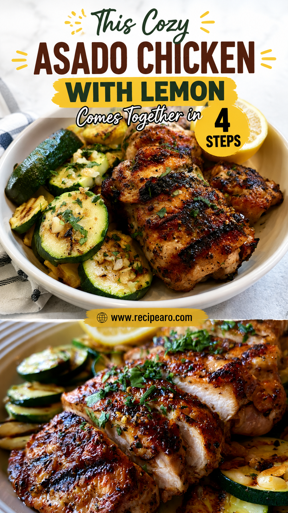 asado chicken with lemon zucchini sauté