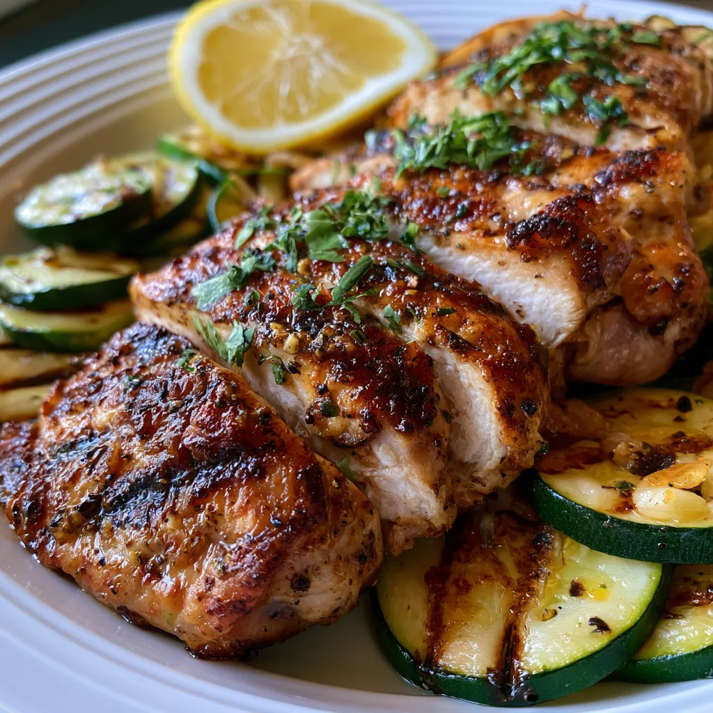 asado chicken with lemon zucchini sauté