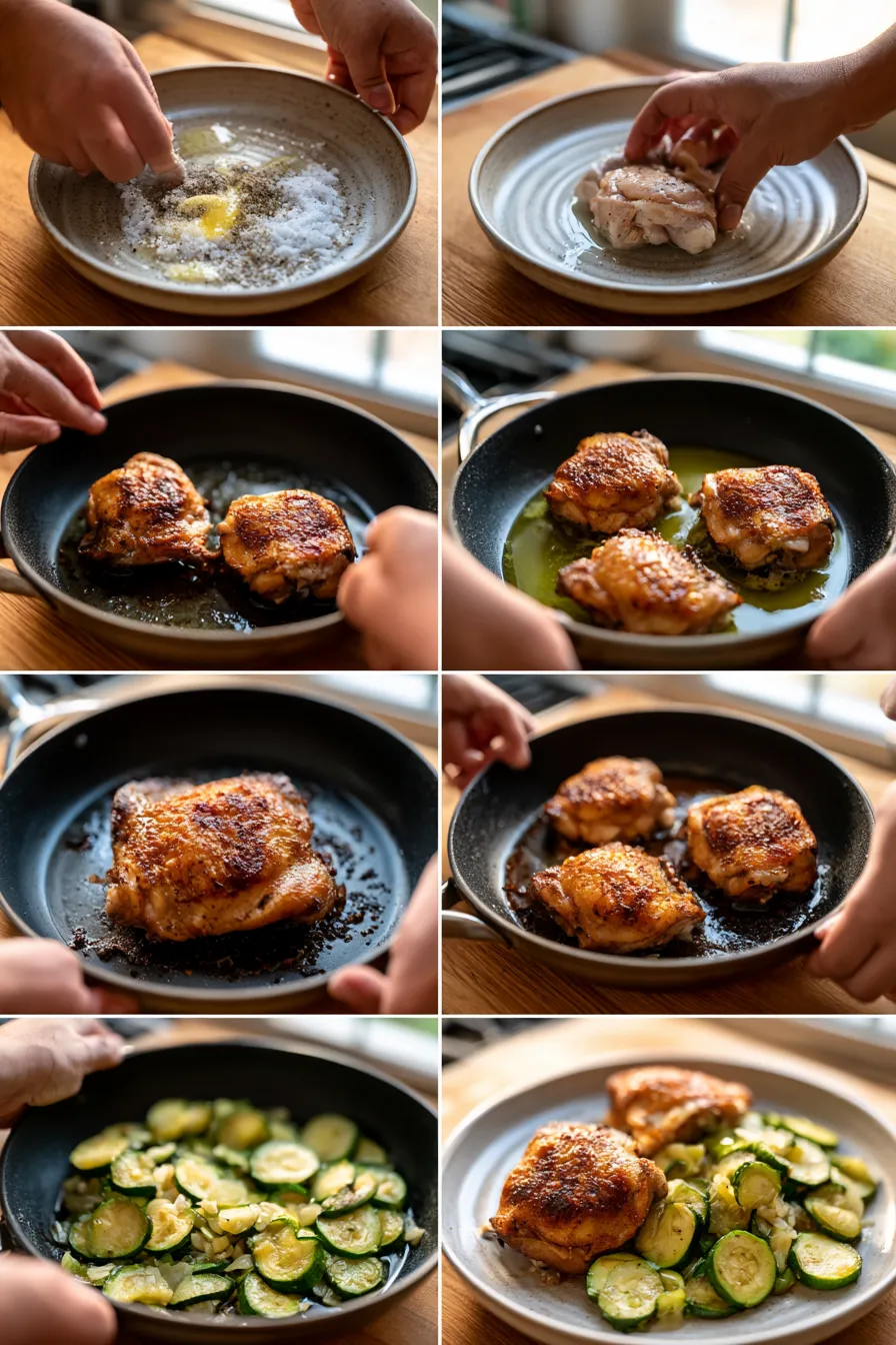 asado chicken with lemon zucchini sauté