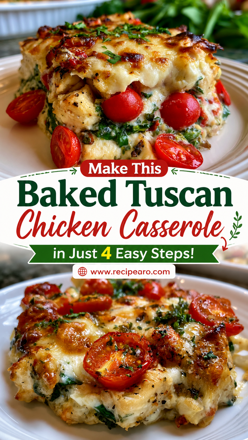 baked tuscan chicken casserole