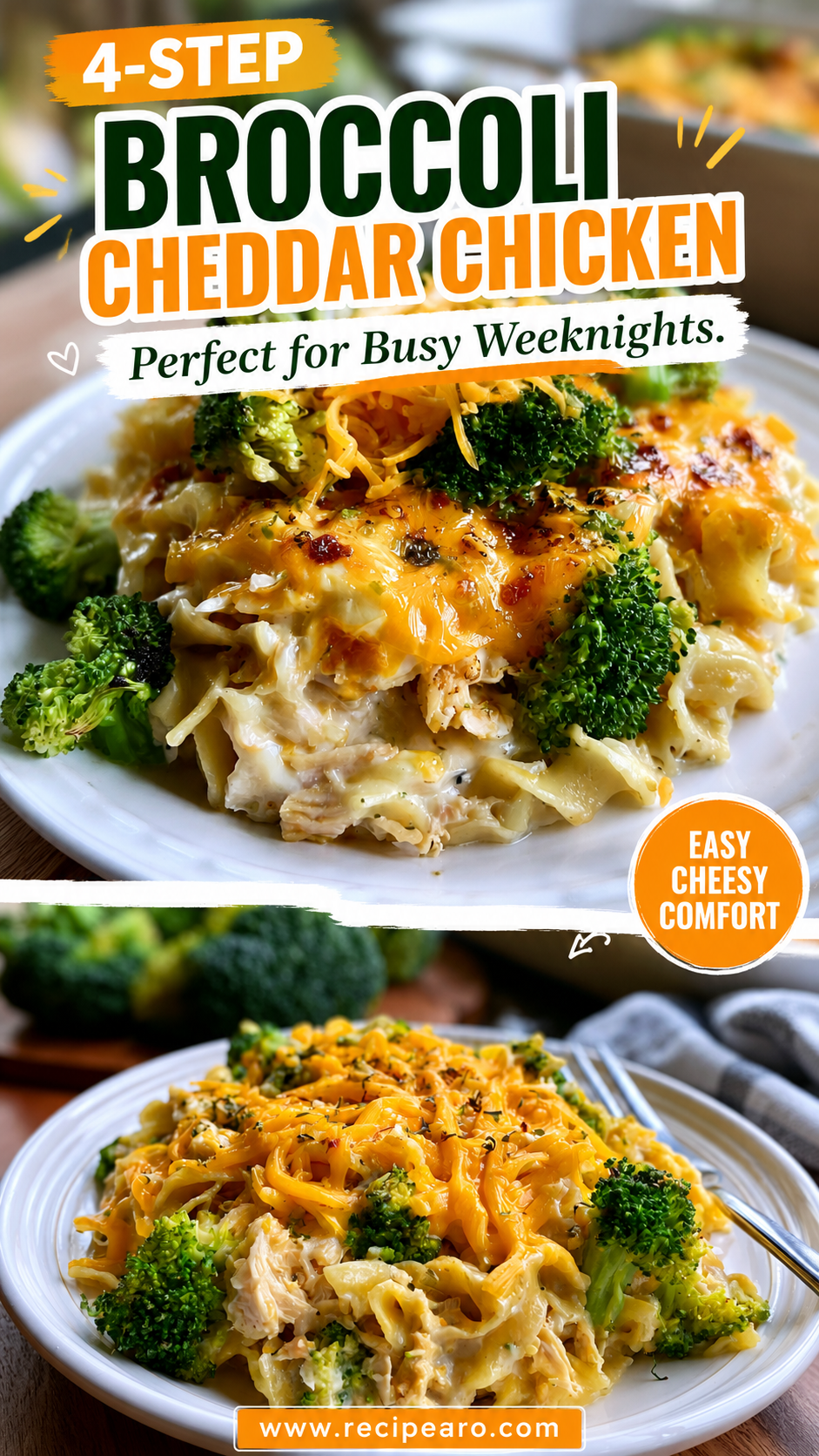 broccoli cheddar chicken and noodle casserole