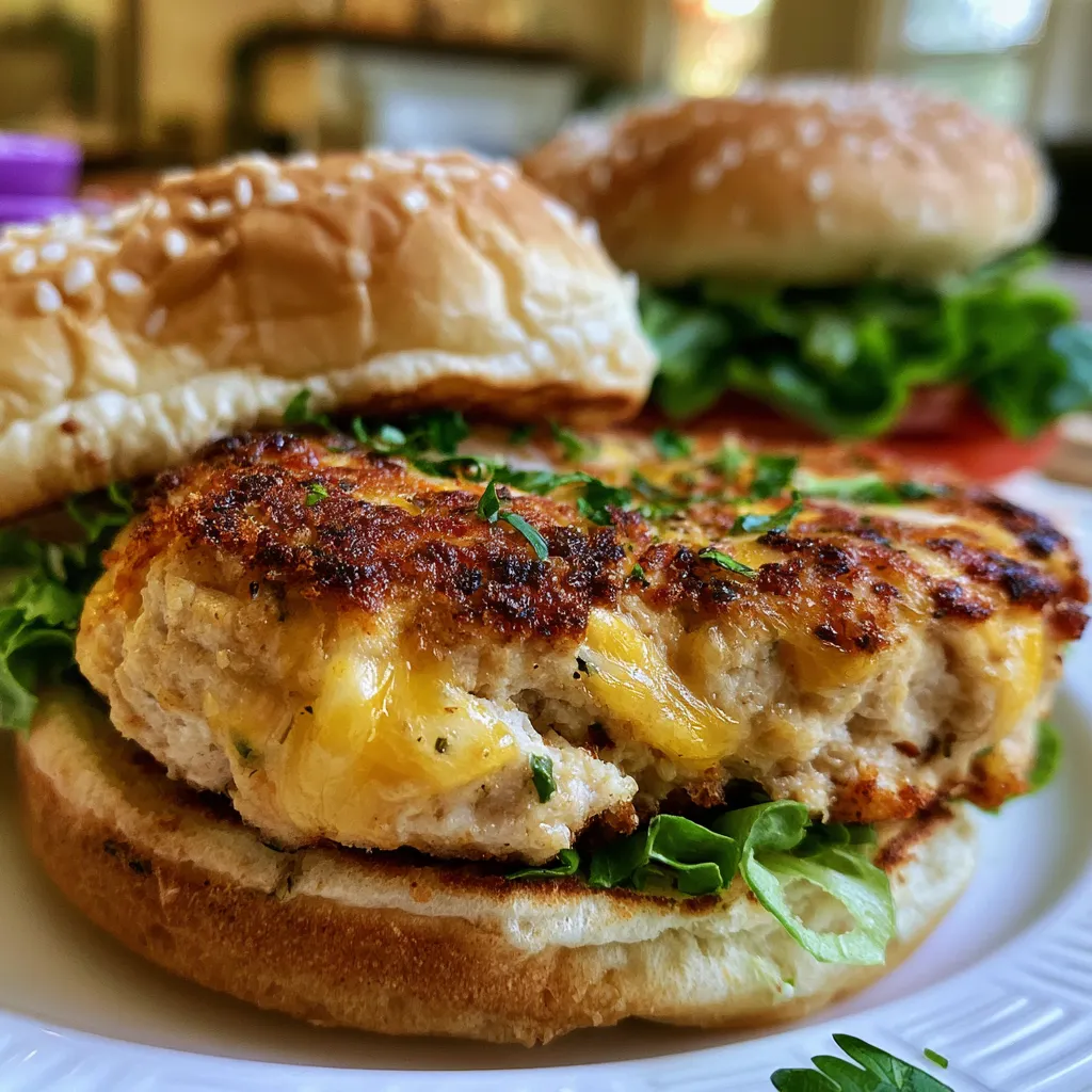 cheddar ranch chicken burgers
