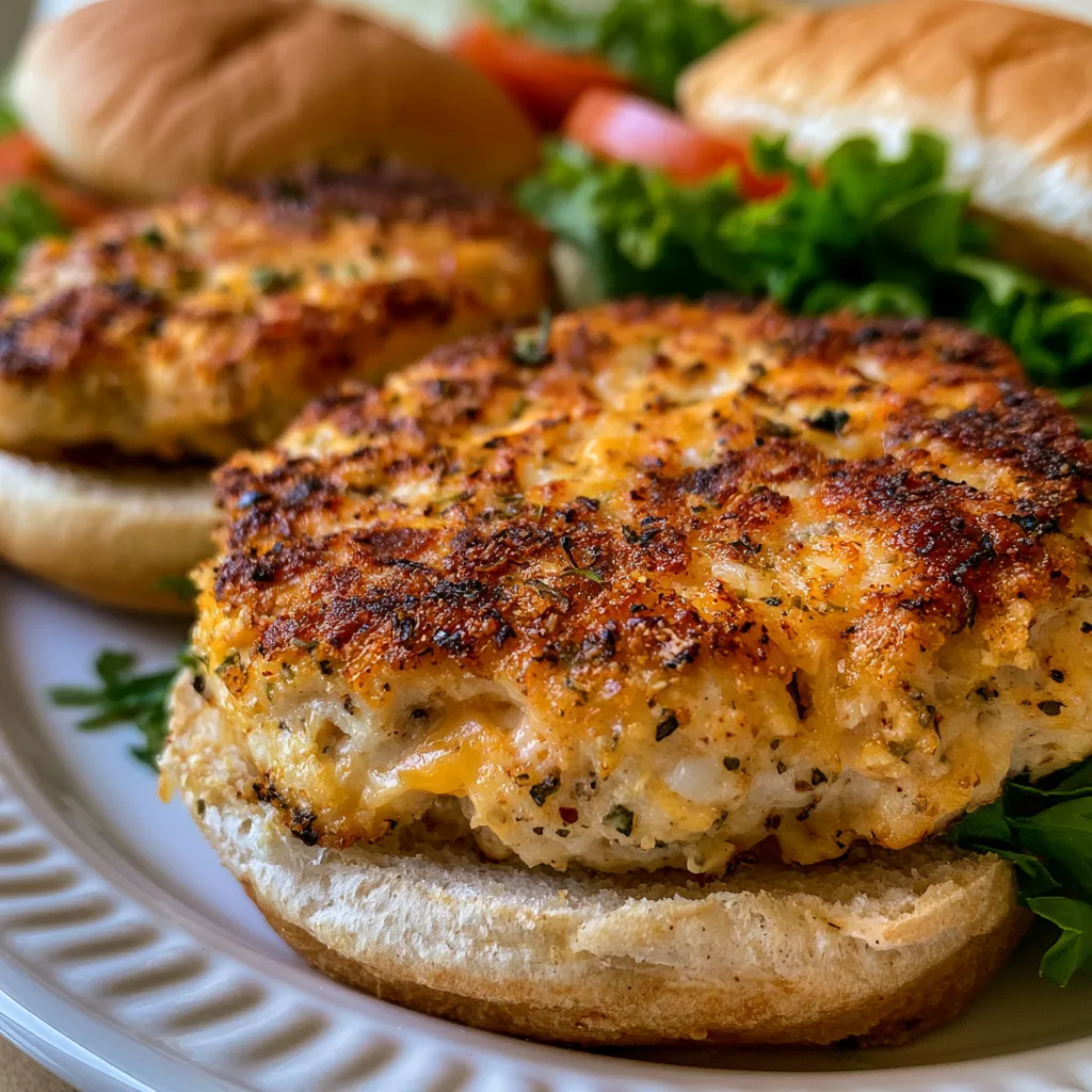 cheddar ranch chicken burgers