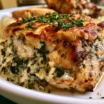 chicken dinner with garlic spinach cream sauce