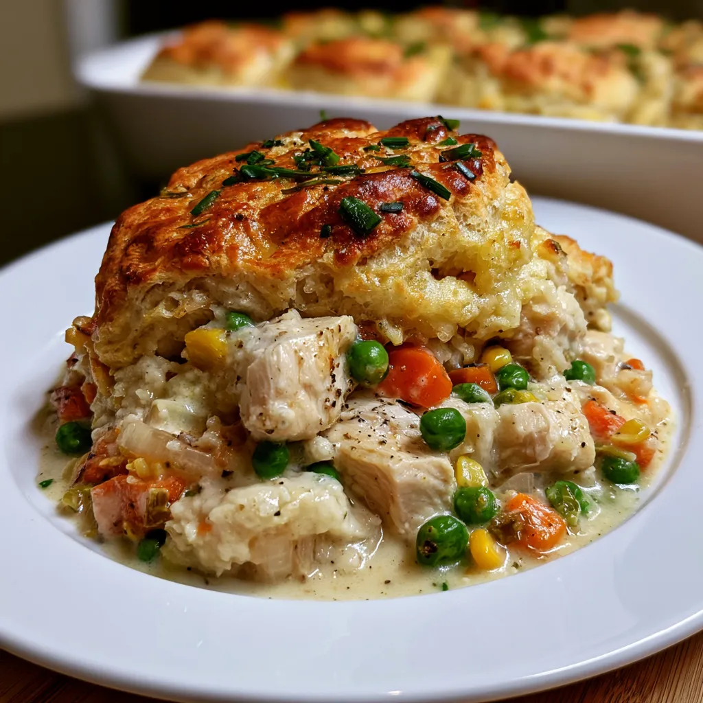 chicken pot pie with biscuits