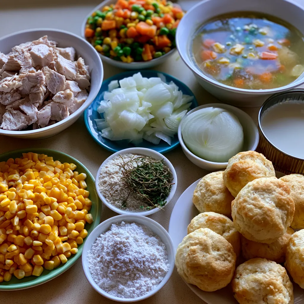 chicken pot pie with biscuits