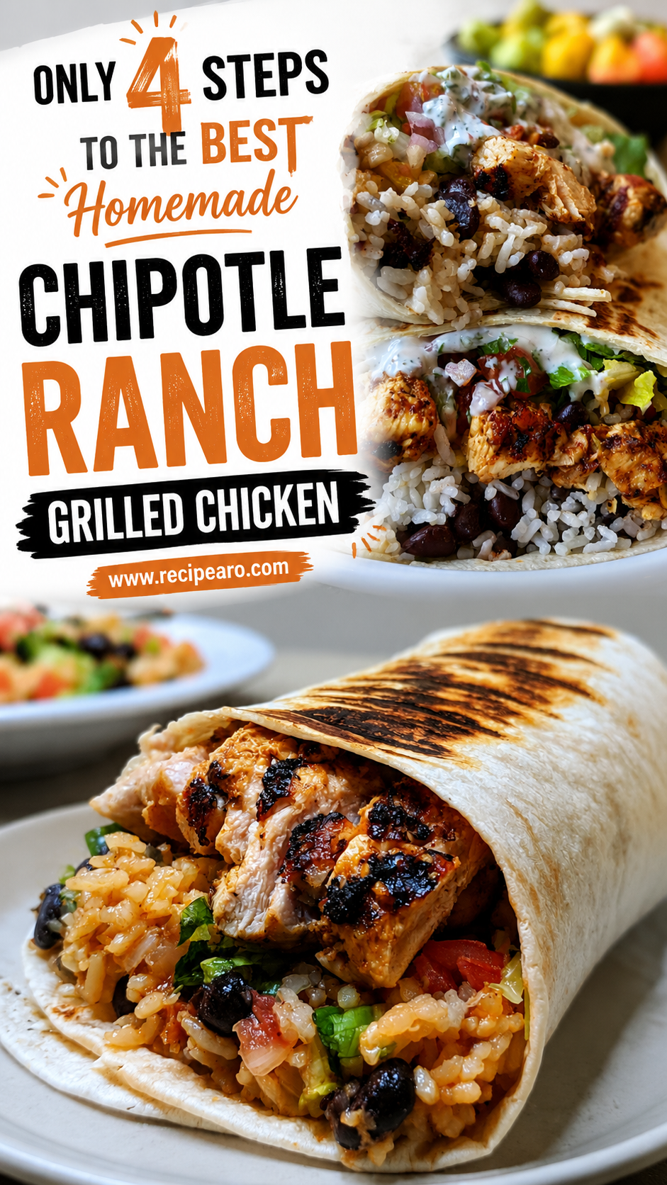 chipotle ranch grilled chicken burrito