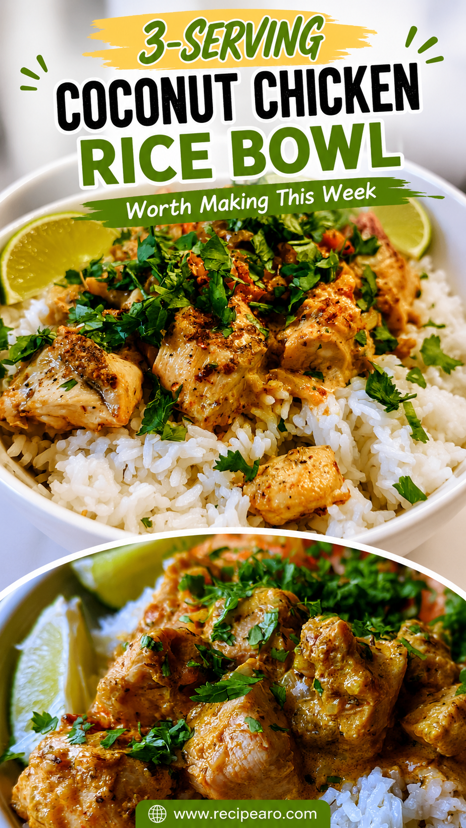 coconut chicken rice bowl
