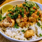 coconut chicken rice bowl