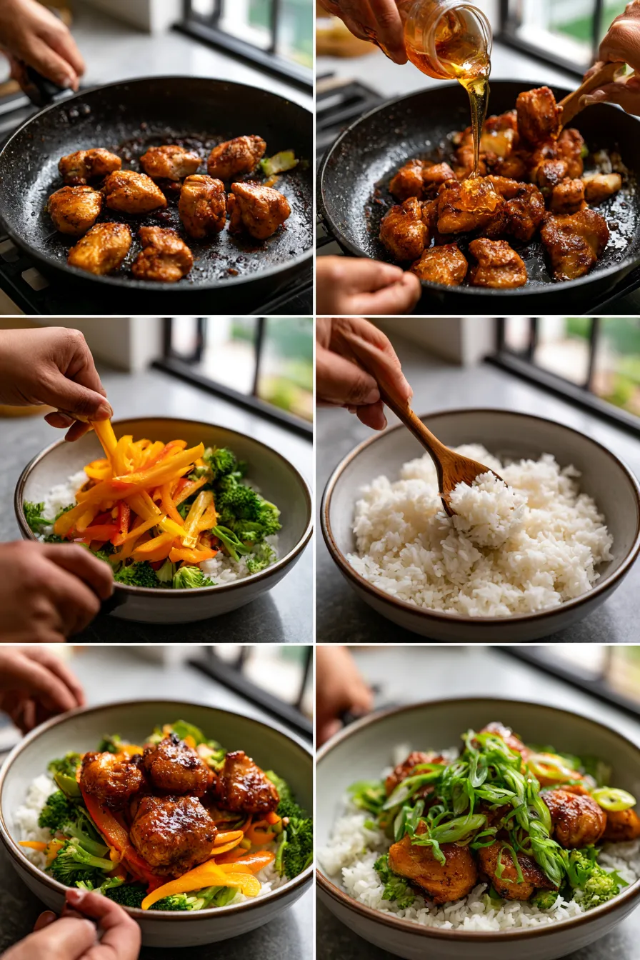 coconut chicken rice bowl