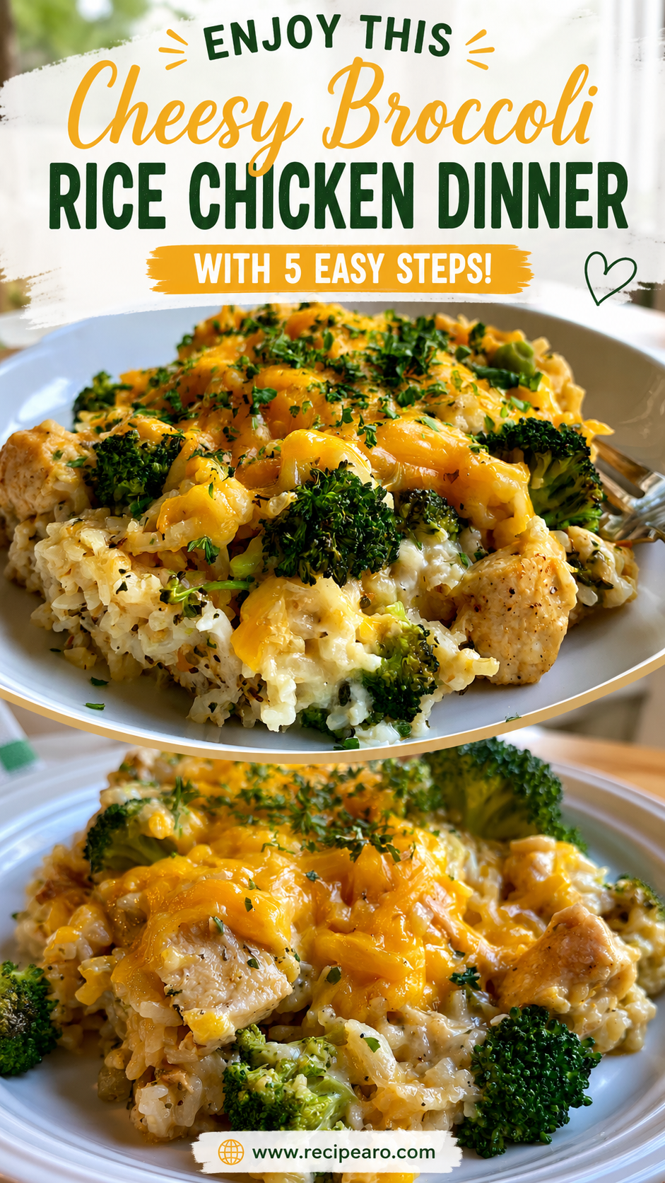 comforting cheesy broccoli rice chicken dinner (quick, and cheap one pan meal!)