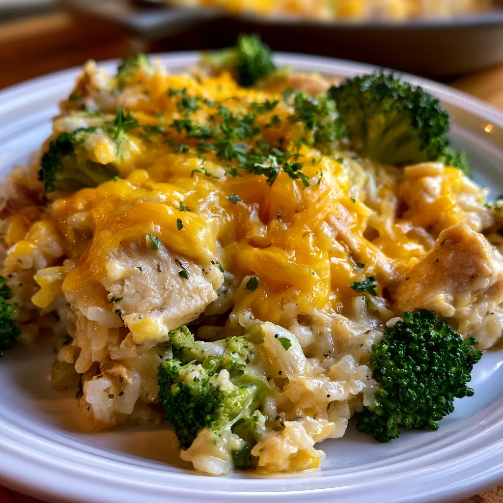 comforting cheesy broccoli rice chicken dinner (quick, and cheap one pan meal!)